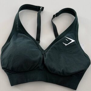 Gymshark Black Seamless Padded Sports Bra with Logo